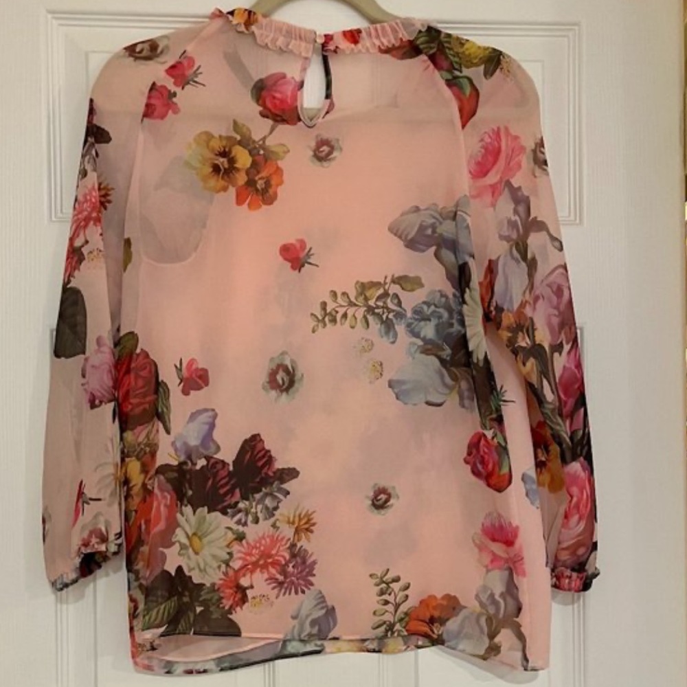 Ted Baker ‘Anina’ Sheer Floral Top - Picture 4 of 8